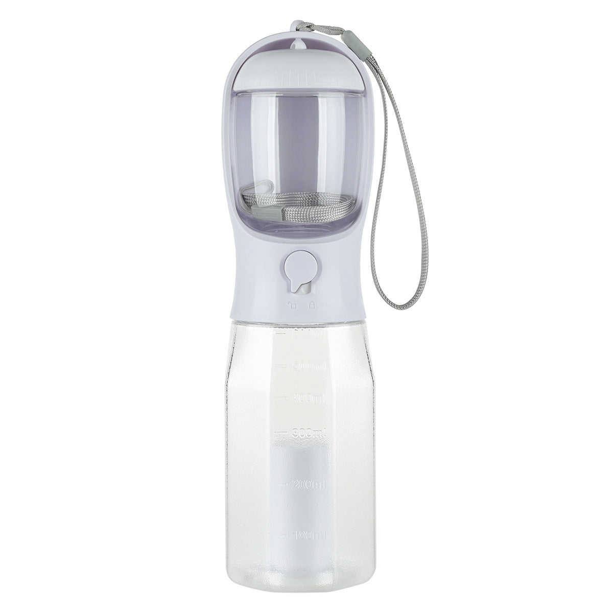 Multi-Functional Portable Pet Water Bottle – 600ml with Food Container & Waste Bag Dispenser